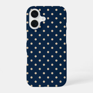 Funda Para iPhone 16 Lunares en azul marino oscuro y beige