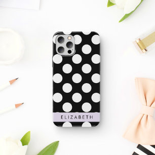 Funda Para iPhone 16 Lunares en Blanco y Negro, Lunares, Tu Nombre