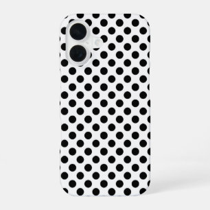 Funda Para iPhone 16 Lunares Negros Sobre Blanco