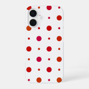 Funda Para iPhone 16 Lunares rojos cereza sobre blanco