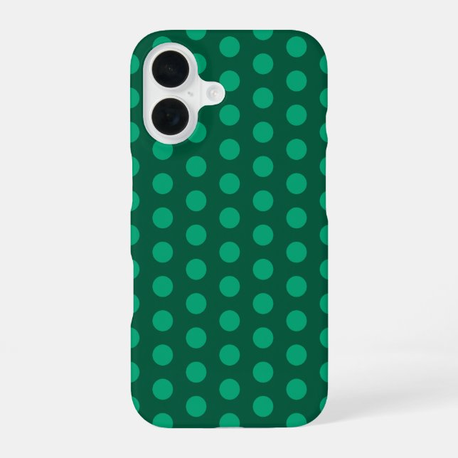 Funda Para iPhone 16 Lunares Verde Esmeralda (Reverso )