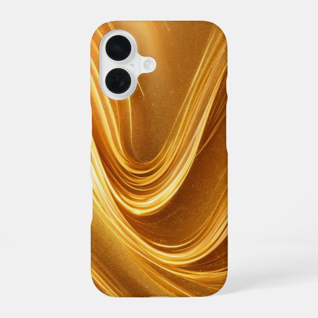 Funda Para iPhone 16 Luxury Gold Wave Phone Case (Reverso )