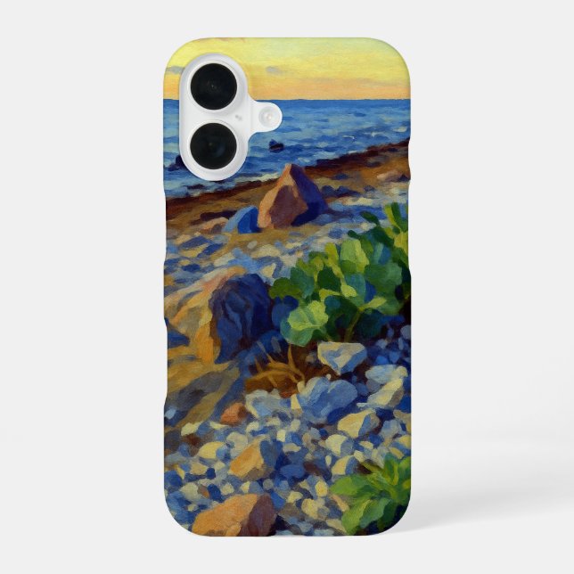 Funda Para iPhone 16 Luz de la tarde en la costa de Vormsi (Reverso )