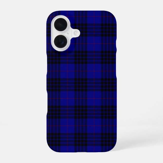 Funda Para iPhone 16 MacKay tartan azul chapa (Reverso )