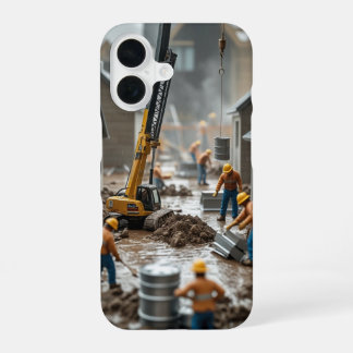 Funda Para iPhone 16 Macrofotos realistas de trabajos de construcción p