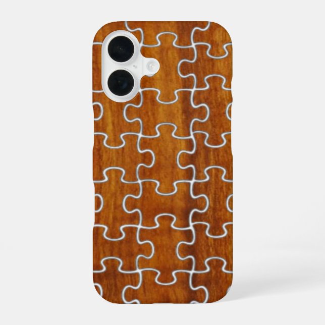 Funda Para iPhone 16 Madera como patrón de rompecabezas (Reverso )
