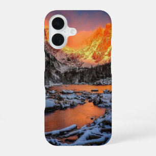 Funda Para iPhone 16 Majestuoso Atardecer en la Montaña Paisaje Inverna