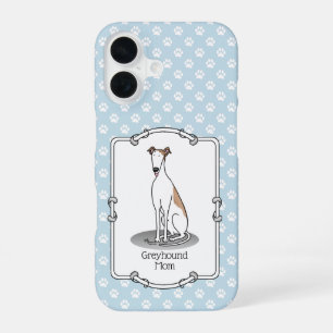 Funda Para iPhone 16 Mamá galgo (blanco cervato) Mamá perro lindo