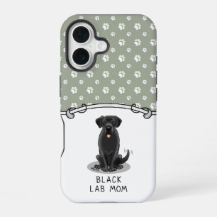 Funda Para iPhone 16 Mamá Lab Negro (Mamá Labrador Retriever) Perro Lin