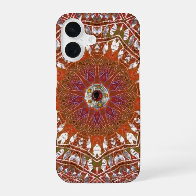 Funda Para iPhone 16 Mandala de plata (Reverso )