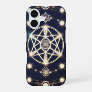 Funda Para iPhone 16 Mandalá del Ciclo Lunar Celestial – Geometría Sagr