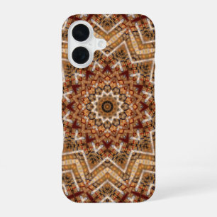 Funda Para iPhone 16 Mandalá Estrella Caleidoscopio Patrón Ámbar
