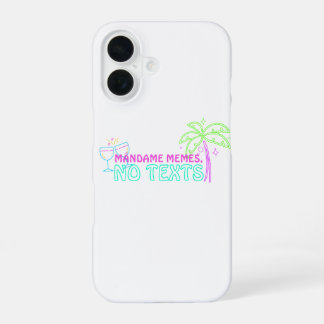 Funda Para iPhone 16 Mándame memes, sin texturas, herencia neón hispáni