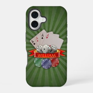 Funda Para iPhone 16 Manía del Póquer - Cartas, Dados, Fichas