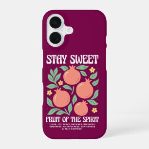 Funda Para iPhone 16 Mantente Dulce Fruta Del Espíritu Fruto Pomegranat
