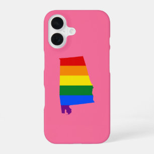 Funda Para iPhone 16 Mapa del arco iris del estado de Alabama