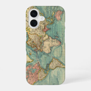 Funda Para iPhone 16 Mapa del mundo de la cosecha de vintage
