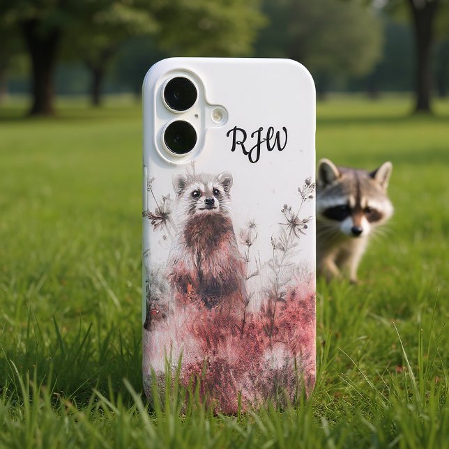 Funda Para iPhone 16 Mapache En La Pradera Roja (Subido por el creador)