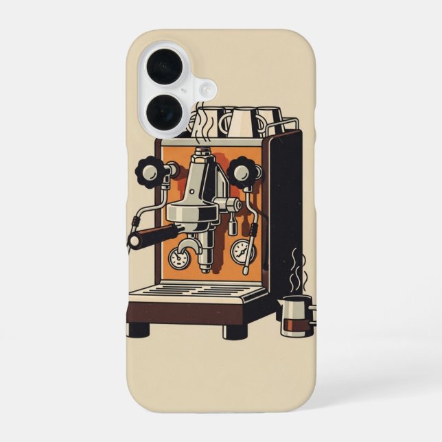Funda Para iPhone 16 Máquina de espresso antigua (Reverso )