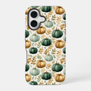 Funda Para iPhone 16 Marco de foto de calabaza personalizado de otoño