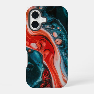 Funda Para iPhone 16 Marea Carmesí Abstracto