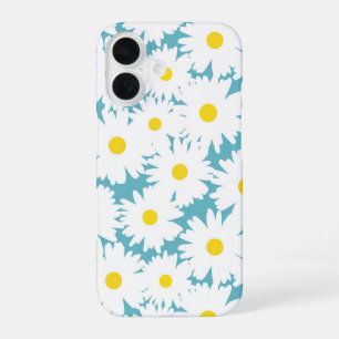 Funda Para iPhone 16 Margaritas de espacio negativo blancas y amarillas