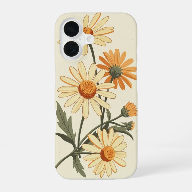 Funda Para iPhone 16 Margaritas silvestres vintage (Reverso )