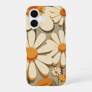 Funda Para iPhone 16 Margaritas Vintage con Pétalos Redondos
