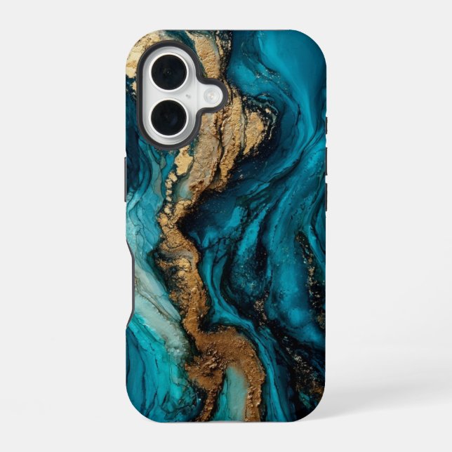 Funda Para iPhone 16 Marino abstracto  (Reverso )