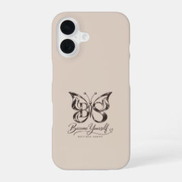 Funda Para iPhone 16 Mariposa de Oro Rosa Estético Tostada Almendra
