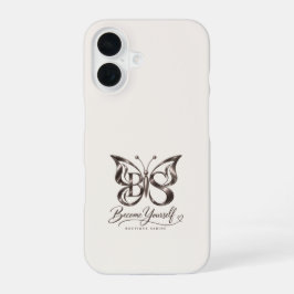Funda Para iPhone 16 Mariposa dorada rosa estética iPhone 16 marfil cál
