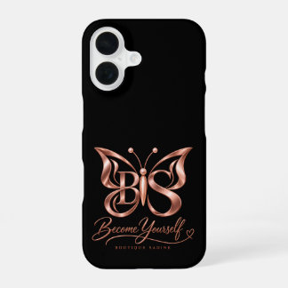 Funda para iPhone 16 Mariposa Dorado Rosa Estético