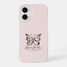 Funda para iPhone 16 Mariposa Dorado Rosa Estético