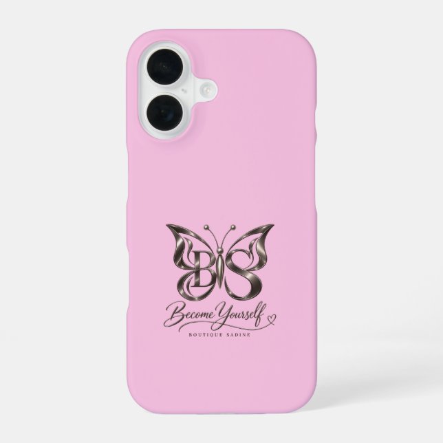 Funda para iPhone 16 Mariposa Dorado Rosa Estético (Reverso )