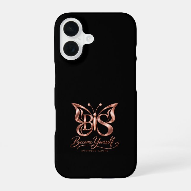 Funda para iPhone 16 Mariposa Dorado Rosa Estético (Reverso )