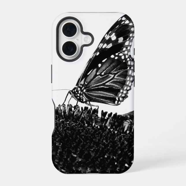 Funda Para iPhone 16 mariposa tímida blacq (Reverso )