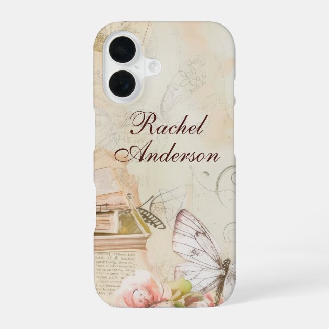Funda Para iPhone 16 Mariposa Vintage  (Reverso )