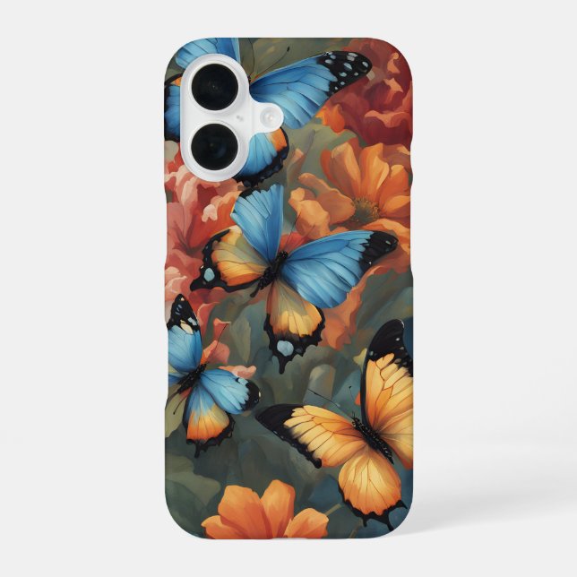 Funda Para iPhone 16 Mariposas y Flores (Reverso )