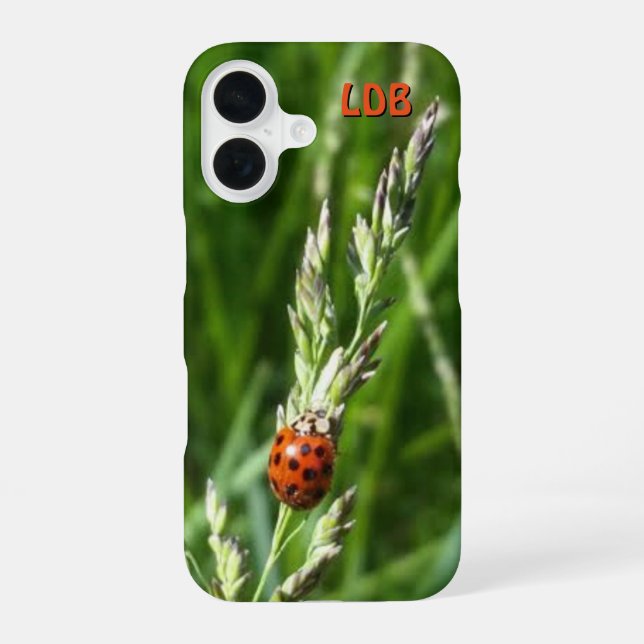 Funda Para iPhone 16 Mariquita en hierba (Reverso )