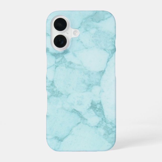 Funda Para iPhone 16 Mármol Azul Claro (Reverso )