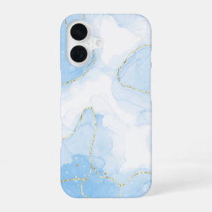 Funda Para iPhone 16 Mármol Azul Elegante