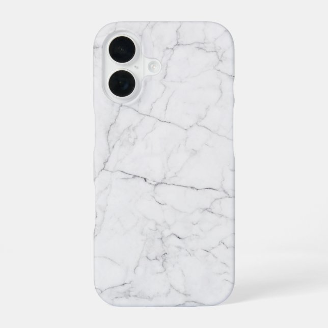 Funda Para iPhone 16 Mármol Blanco Elegante  (Reverso )