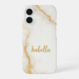 Funda Para iPhone 16 Mármol Brillante Dorado Elegante