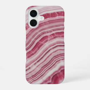 Funda Para iPhone 16 Mármol de Rodocrosita Rosa Patrón de Piedra de Ága
