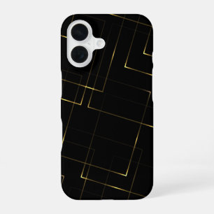 Funda Para iPhone 16 Mármol negro y dorado elegante