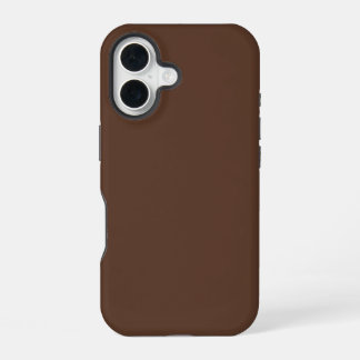 Funda Para iPhone 16 Marrón Chocolate Color Sólido Plano