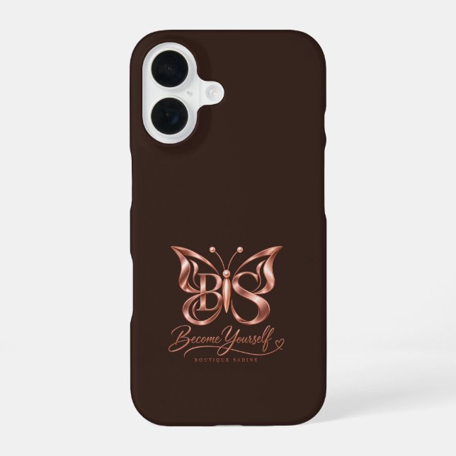 Funda para iPhone 16 marrón espresso rica estética (Reverso )