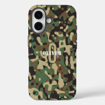Marrón verde beige camo camuflaje Monograma nombre