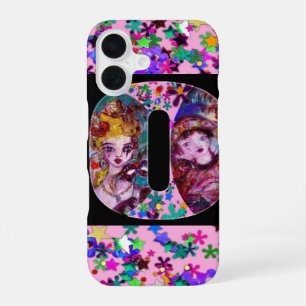 FUNDA PARA iPhone 16 MÁSCARA VENECIANA DE SAN VALENTÍN MONOGRAMA LETRA