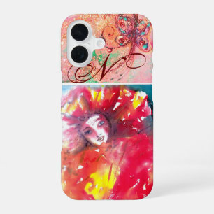 FUNDA PARA iPhone 16 MÁSCARA VENECIANA - MÁSCARA CON MONOGRAMA ROJO